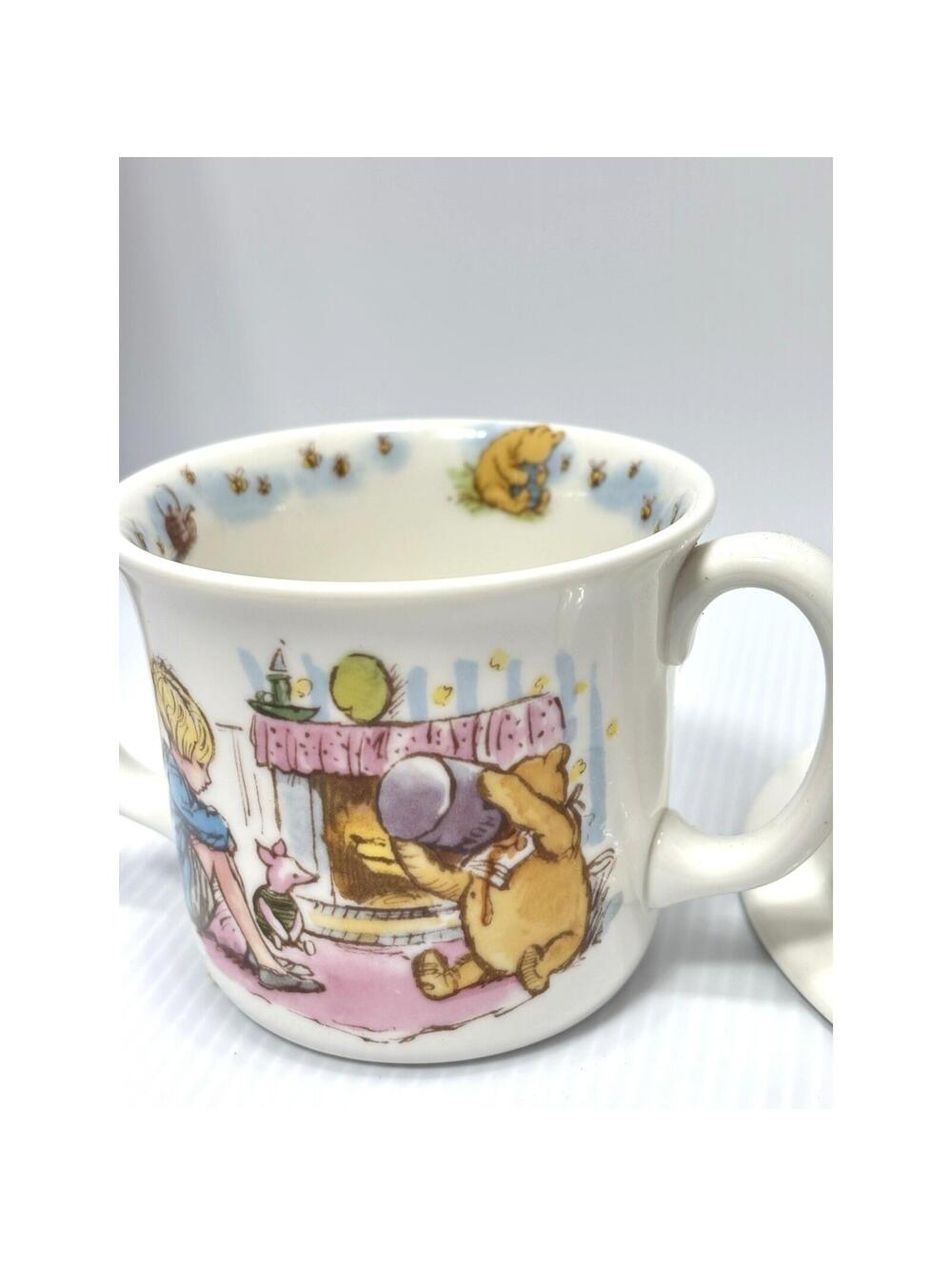 Royal Doulton Winnie the Pooh Feeding Set Bowl Double-Handled Mug Kids NEW 2pc - Picture 10 of 13